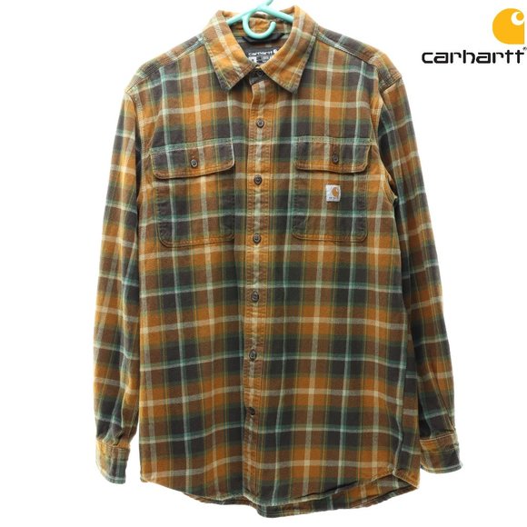 Carhartt Loose Fit Heavyweight Flannel Long-Sleeve Plaid Shirt Men's Size M - Picture 1 of 9
